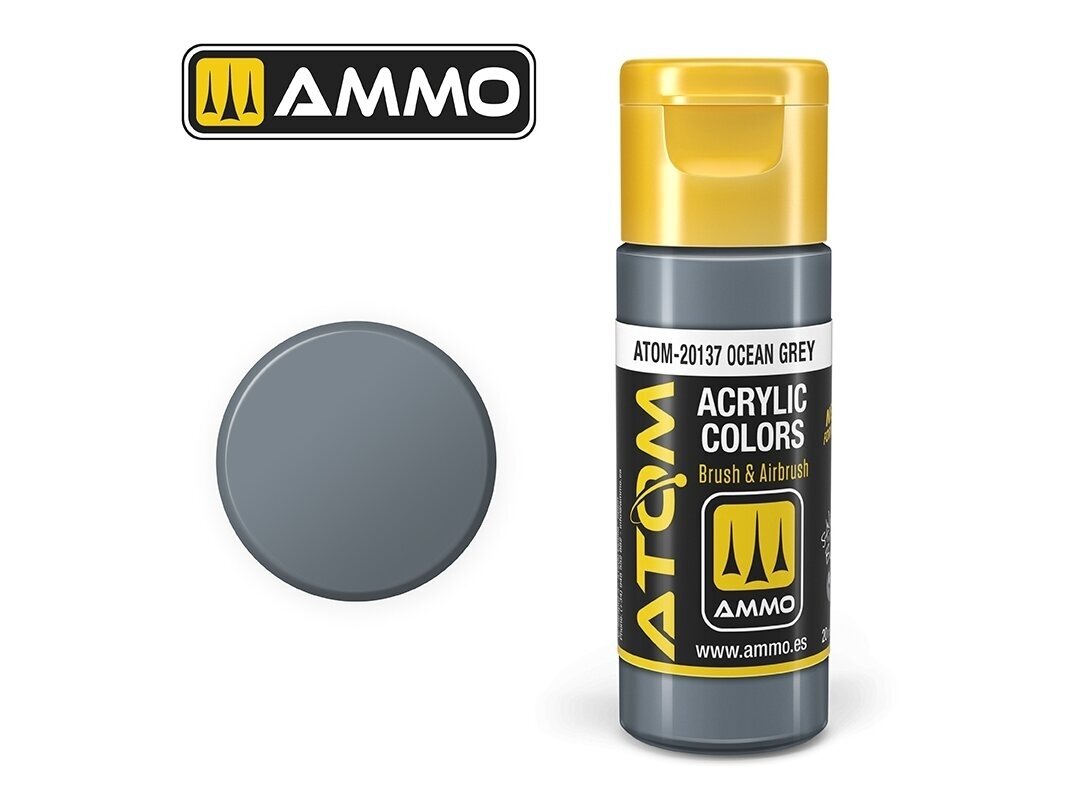 AMMO MIG - ATOM Акриловые Ocean Grey, 20ml, 20137 AMMO MIG - ATOM Акриловые Ocean Grey, 20ml, 20137