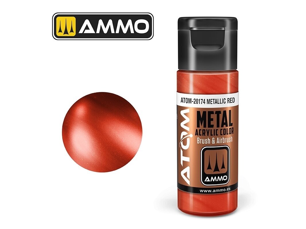AMMO MIG - ATOM Акриловые краски METALLIC Red, 20ml, 20174 AMMO MIG - ATOM Акриловые краски METALLIC Red, 20ml, 20174
