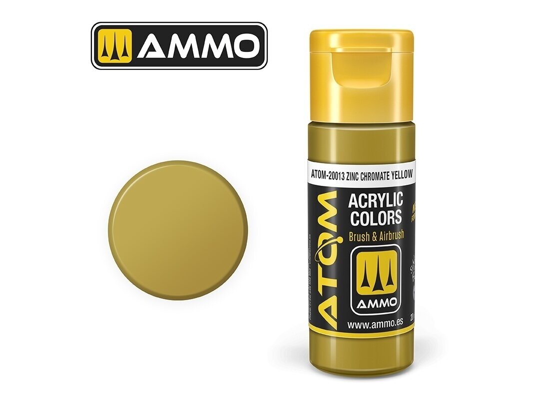 AMMO MIG - ATOM Acrylic paint Zinc Chromate Yellow, 20ml, 20013 AMMO MIG - ATOM Acrylic paint Zinc Chromate Yellow, 20ml, 20013