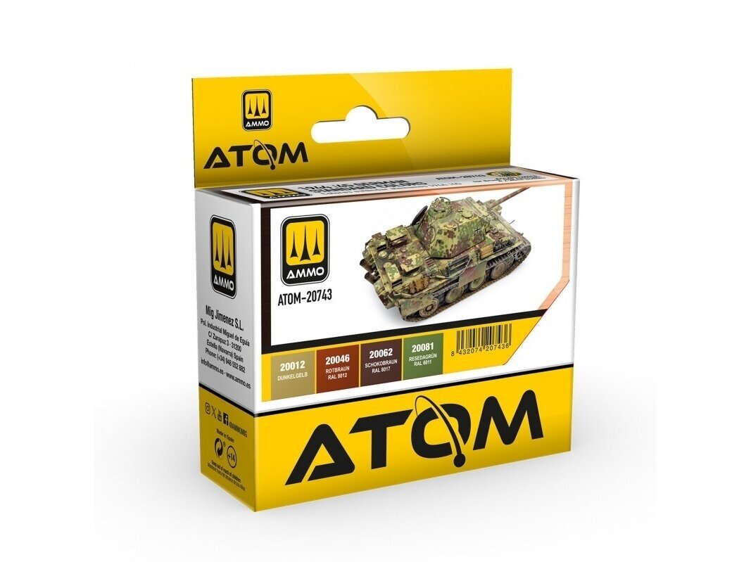 AMMO MIG - ATOM Набор акриловых красок 1944-45 German Standard, 20743 AMMO MIG - ATOM Набор акриловых красок 1944-45 German Standard, 20743
