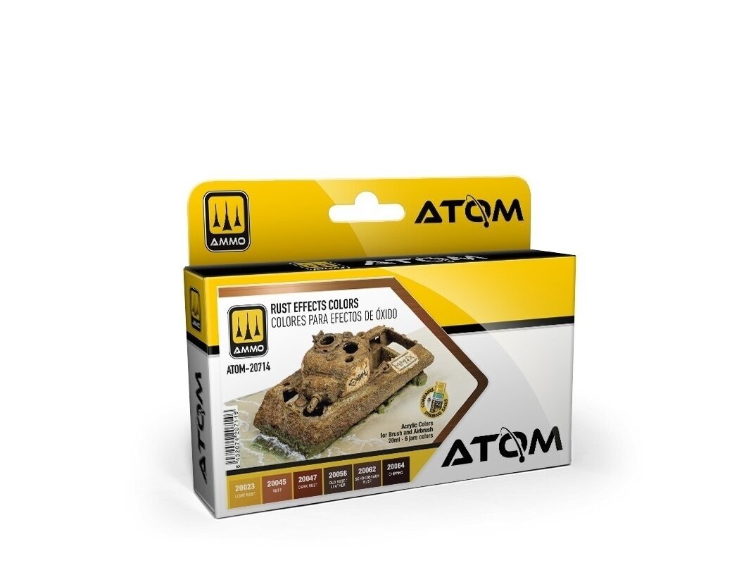 AMMO MIG - ATOM Набор акриловых красок Rust Effects Colors, 20714 1 AMMO MIG - ATOM Набор акриловых красок Rust Effects Colors, 20714 1
