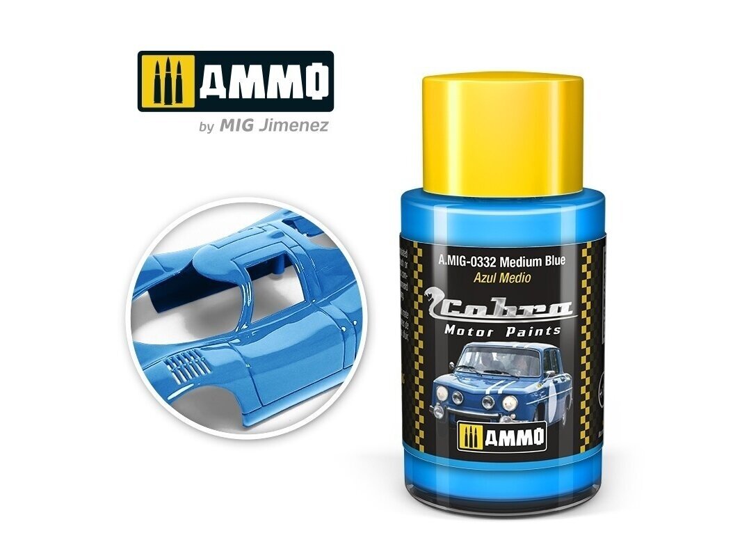 AMMO MIG - Cobra motor krāsas Cobra Motor Medium Blue, 30 ml, 0332 AMMO MIG - Cobra motor krāsas Cobra Motor Medium Blue, 30 ml, 0332