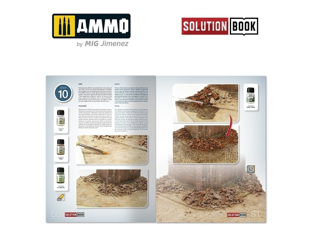 AMMO MIG - How to Paint Brick Buildings. Colors & Weathering System Solution Book (Multilingual), 6510 6