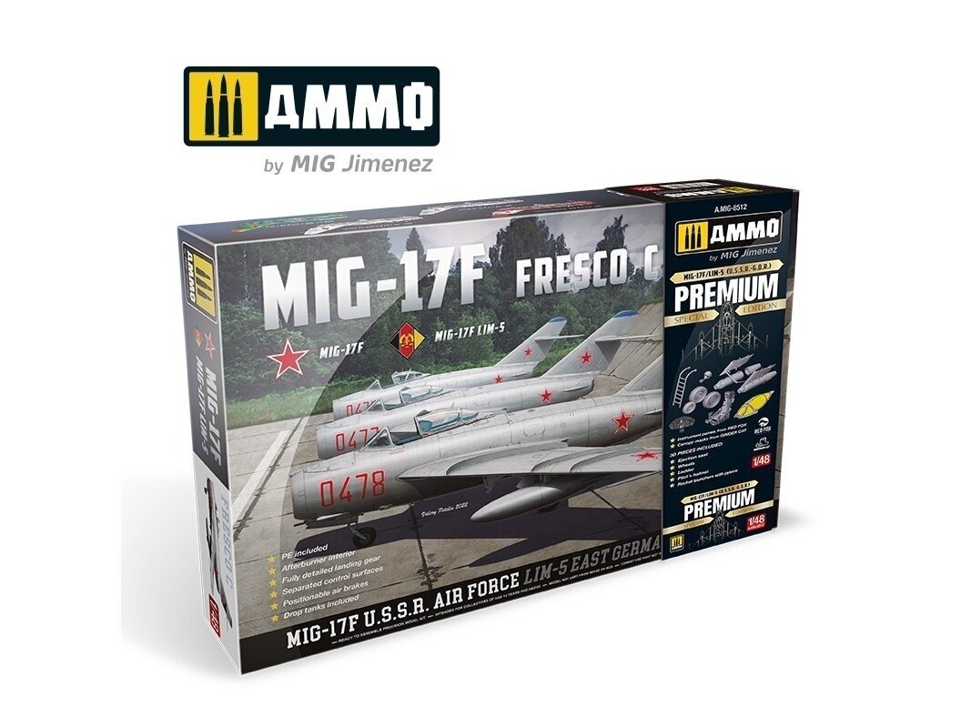 AMMO MIG - Mig-17F / Lim-5 U.S.S.R. - GDR Premium Edition, 1/48, 8512 AMMO MIG - Mig-17F / Lim-5 U.S.S.R. - GDR Premium Edition, 1/48, 8512