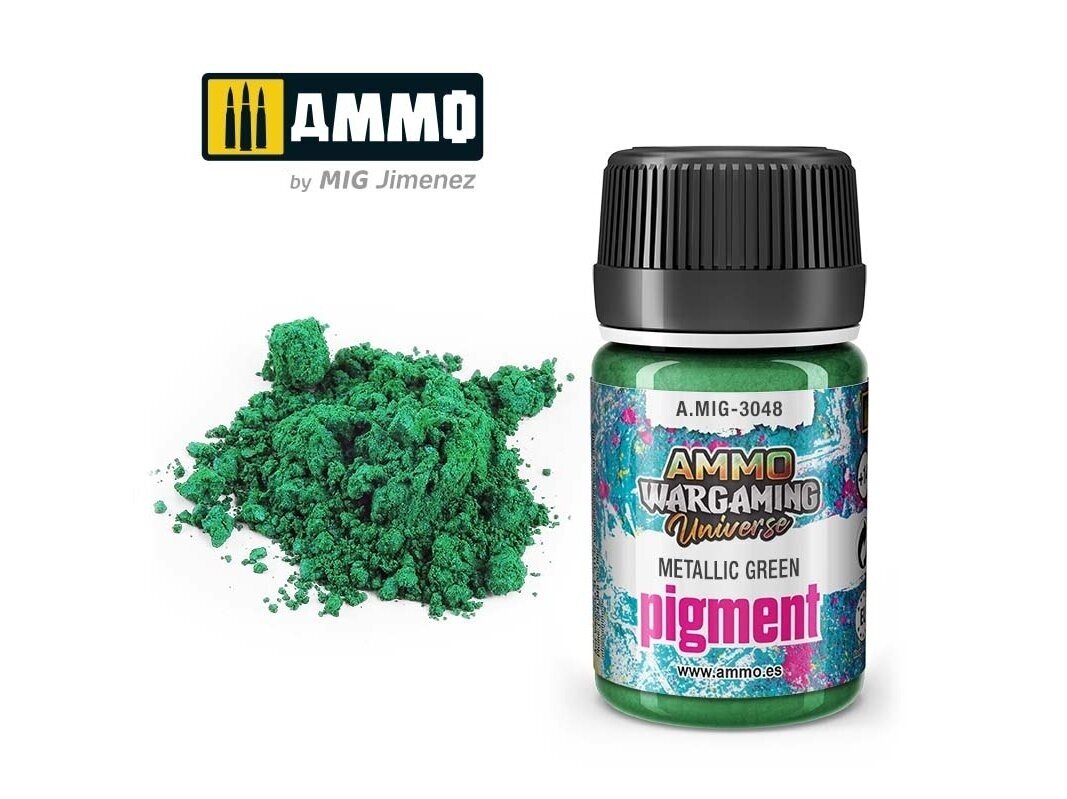 AMMO MIG - Pigment Metallic Green, 35ml, 3048 AMMO MIG - Pigment Metallic Green, 35ml, 3048