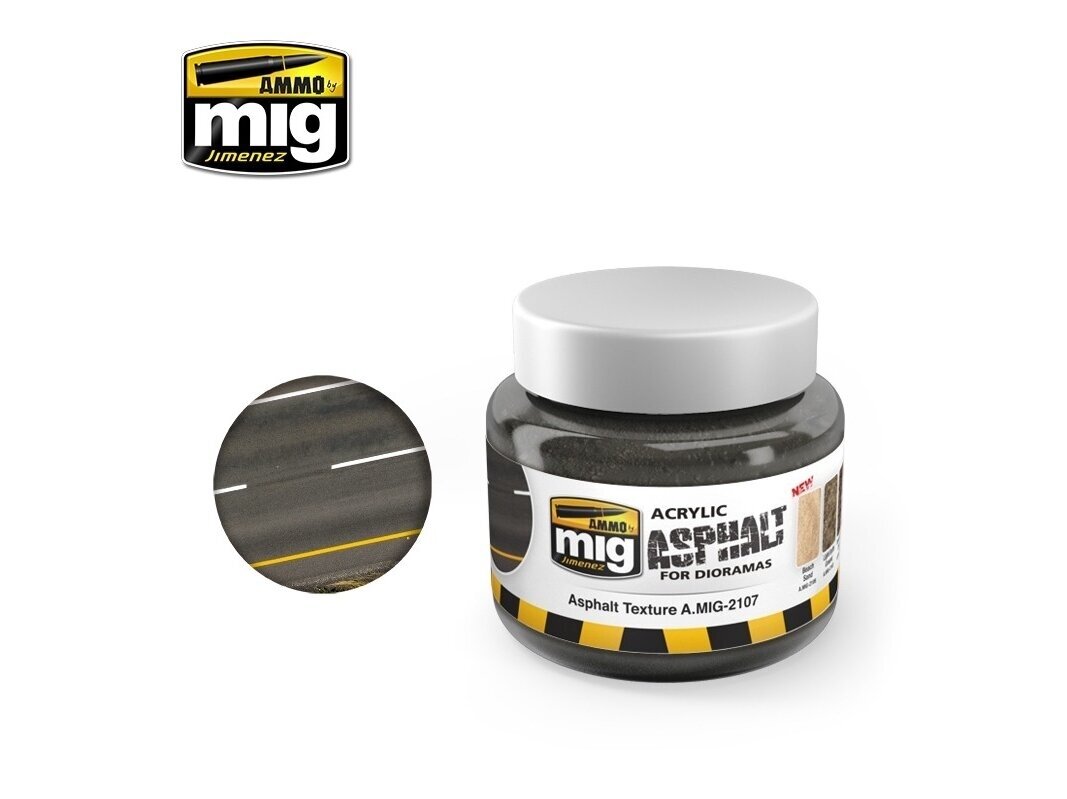 AMMO MIG - Акриловая грязь ASPHALT TEXTURE GROUND, 250ml, 2107 AMMO MIG - Акриловая грязь ASPHALT TEXTURE GROUND, 250ml, 2107