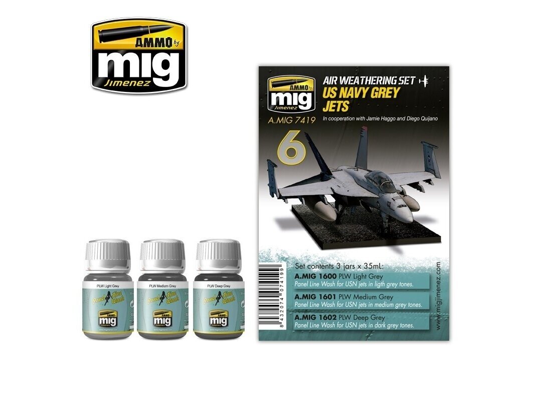 AMMO MIG - Weathering set US NAVY GREY JETS, 7419 AMMO MIG - Weathering set US NAVY GREY JETS, 7419