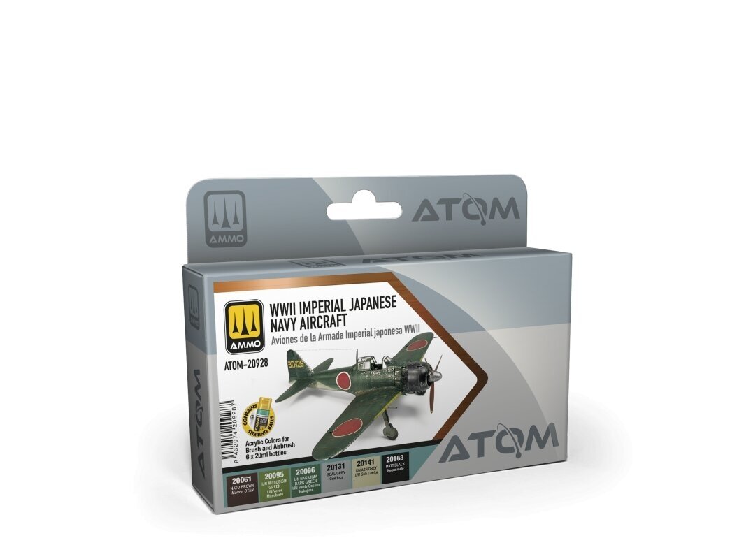 AMMO MIG - ATOM Akrilinių dažų rinkinys WWII Imperial Japanese Navy Aircraft, 20928