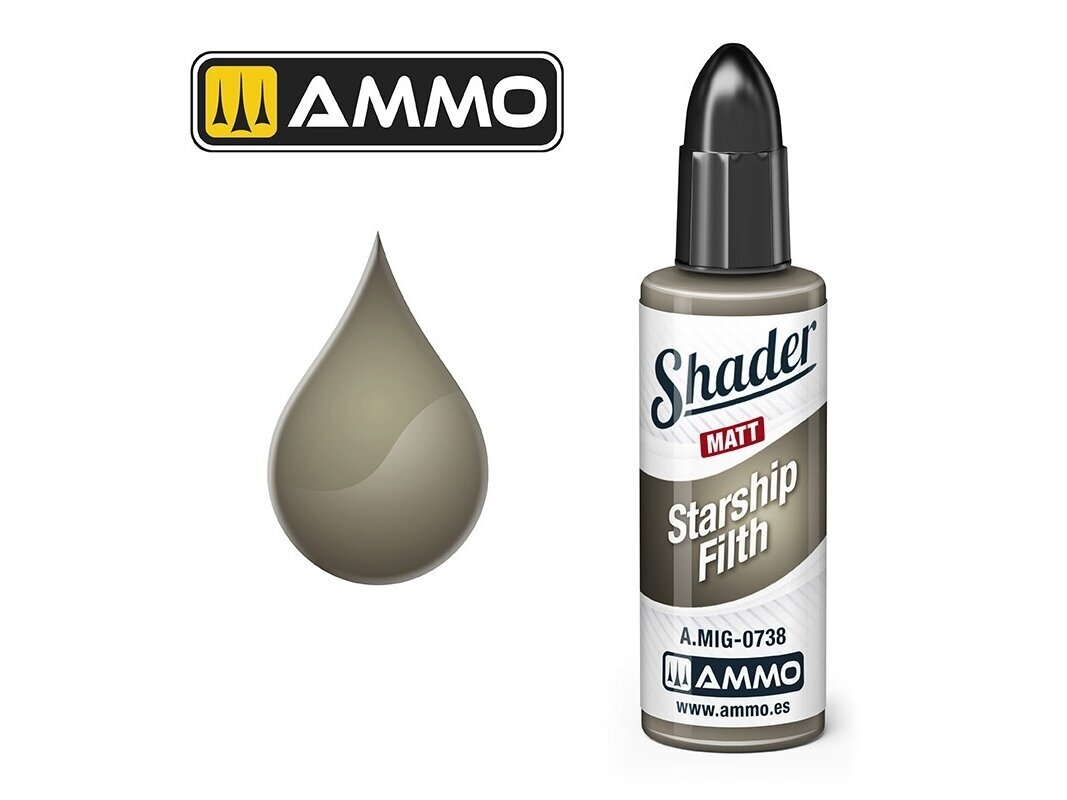 AMMO MIG - MATT SHADER dažai Starship Filth, 10 ml, 0738 AMMO MIG - MATT SHADER dažai Starship Filth, 10 ml, 0738