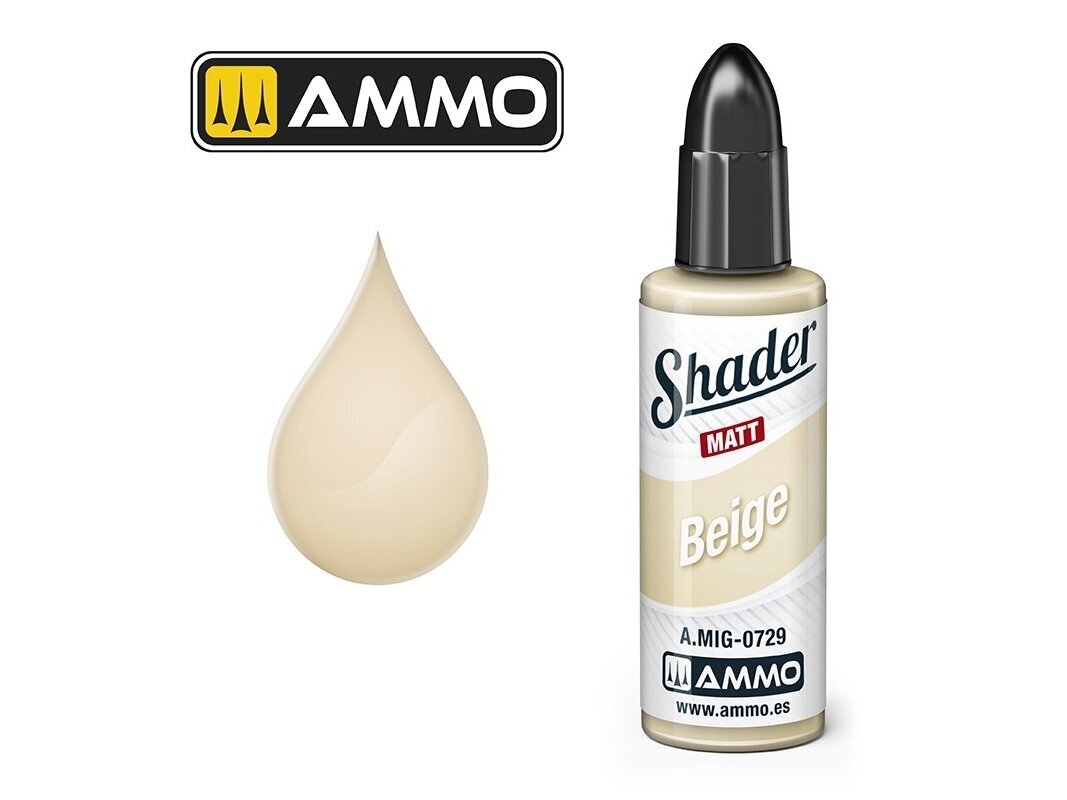 AMMO MIG - MATT SHADER krāsas Beige, 10 ml, 0729 AMMO MIG - MATT SHADER krāsas Beige, 10 ml, 0729