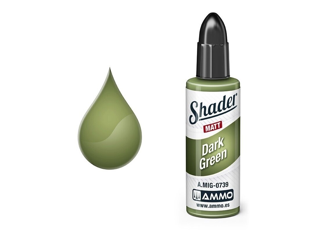 AMMO MIG - MATT SHADER краски Dark Green, 10 ml, 0739 1 AMMO MIG - MATT SHADER краски Dark Green, 10 ml, 0739 1