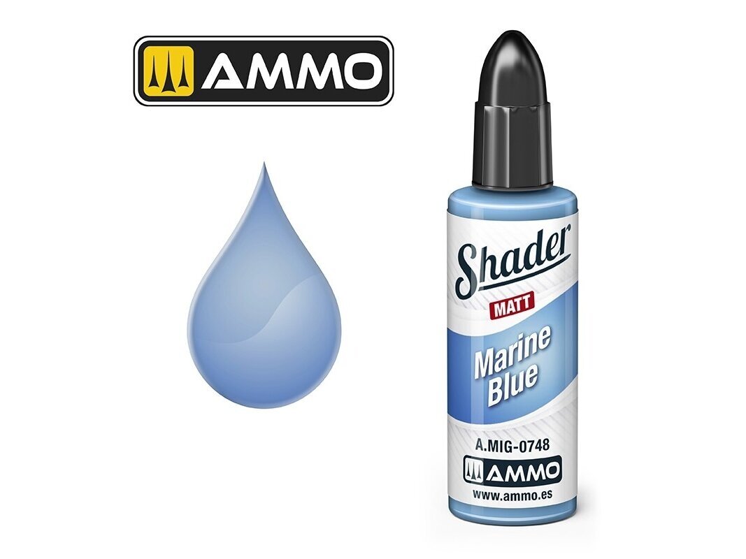 AMMO MIG - MATT SHADER krāsas Marine Blue, 10 ml, 0748