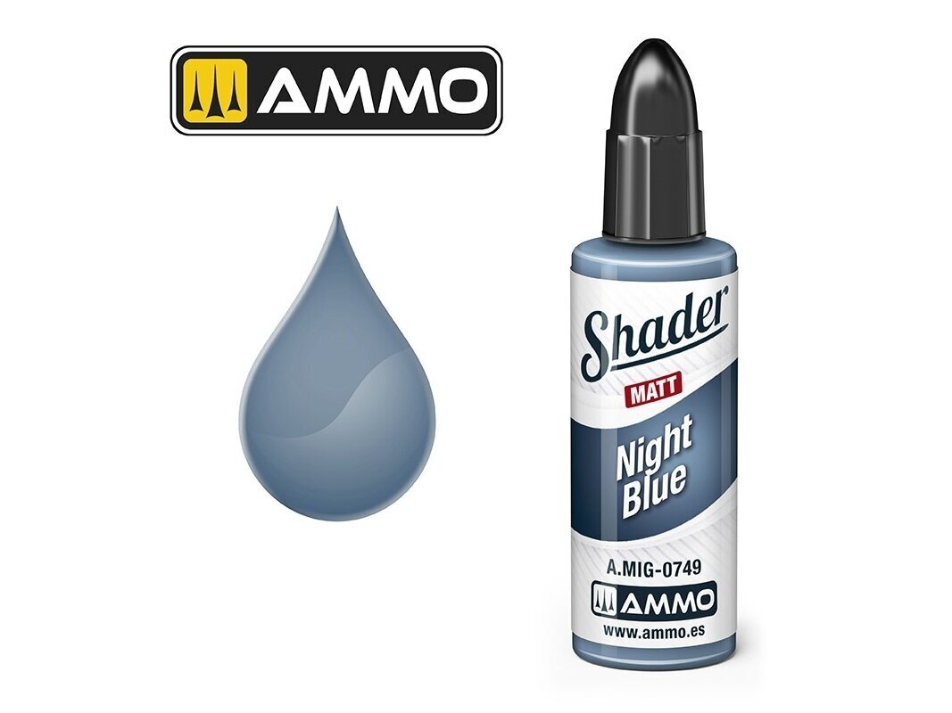 AMMO MIG - MATT SHADER краски Night Blue, 10 ml, 0749 AMMO MIG - MATT SHADER краски Night Blue, 10 ml, 0749
