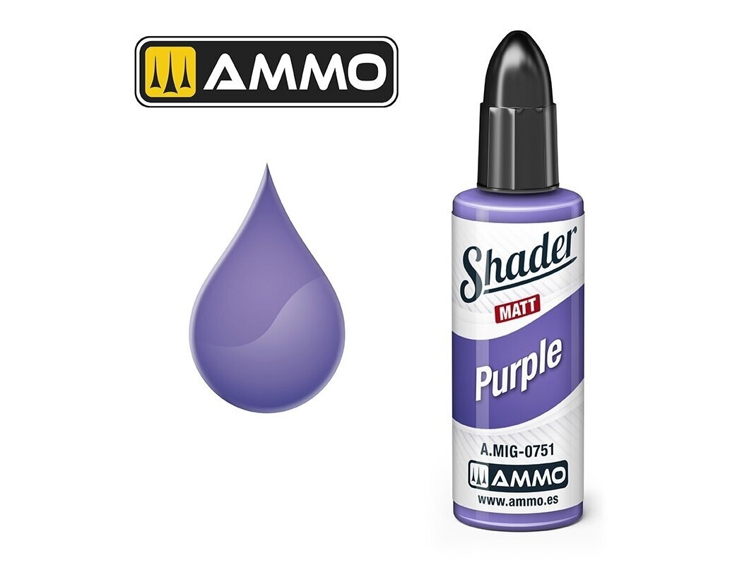 AMMO MIG - MATT SHADER dažai Purple, 10 ml, 0751 AMMO MIG - MATT SHADER dažai Purple, 10 ml, 0751