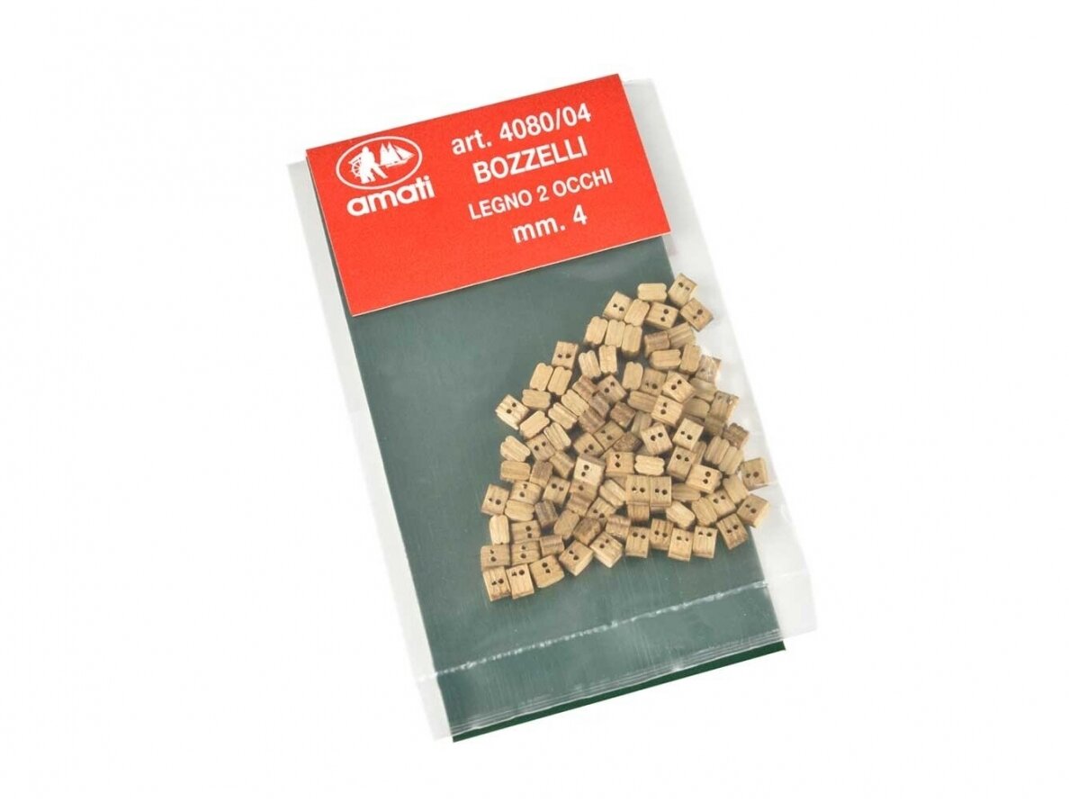 Amati - Riešutmedžio dvigubas blokas, 4mm, (100 vnt.), 4080,04 Amati - Riešutmedžio dvigubas blokas, 4mm, (100 vnt.), 4080,04
