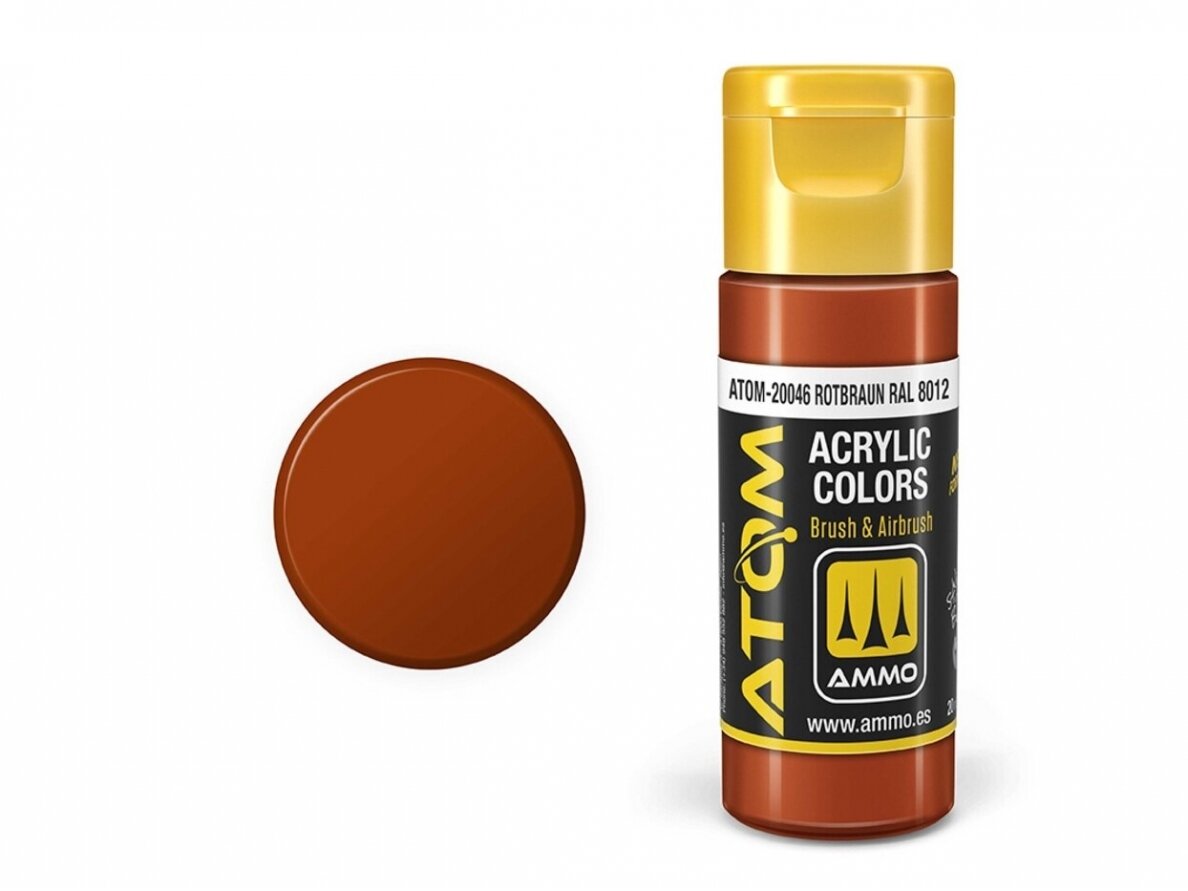 AMMO MIG - ATOM Acrylic paint Dark Rust, 20ml, 20047 1 AMMO MIG - ATOM Acrylic paint Dark Rust, 20ml, 20047 1
