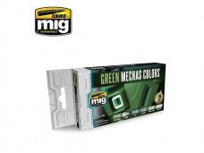 AMMO MIG - Akrilinių dažų rinkinys GREEN MECHAS COLORS, 7149
