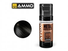 AMMO MIG - ATOM Akrila krāsas METALLIC Black, 20ml, 20168