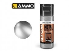 AMMO MIG - ATOM Акриловые краски METALLIC Steel, 20ml, 20166 AMMO MIG - ATOM Акриловые краски METALLIC Steel, 20ml, 20166