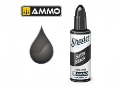 AMMO MIG - MATT SHADER краски Satin Black, 10 ml, 0758