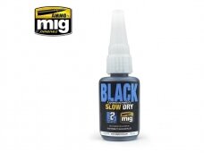 AMMO MIG - BLACK SLOW DRY CYANOACRYLATE (Klijai) 21gr, 8034