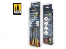 AMMO MIG - Wargaming Universe – Shaders & Washes Brush Set (Teptukų komplektas), 7623