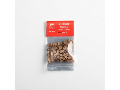 Amati - Walnut double blocks, 6mm, (100 pcs.), 4080,06 Amati - Walnut double blocks, 6mm, (100 pcs.), 4080,06