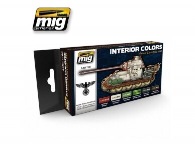 AMMO MIG - Acrylic paint set INTERIOR COLORS: GERMAN TANKS, 7108