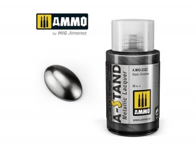 AMMO MIG - A-Stand dažai Black Chrome (metalikas), 30 ml, 2322
