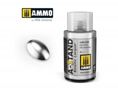 AMMO MIG - A-Stand paint High Shine Plus Aluminium (metallic), 30 ml, 2324