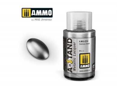 AMMO MIG - A-Stand dažai Stainless Steel (metalikas), 30 ml, 2314