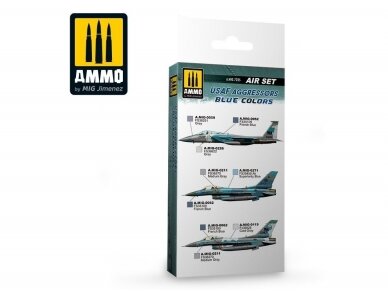 AMMO MIG - Akrüül värvikomplekt USAF Aggressors Blue Colors, 7235 1