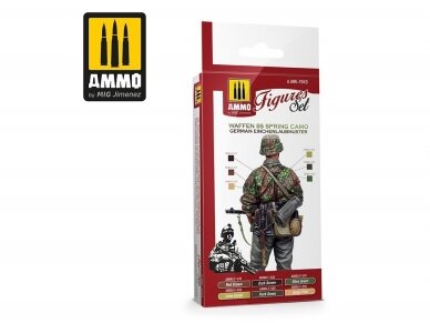 AMMO MIG - Acrylic paint set Waffen SS Spring Camo. German Einchenlaubmuster, 7043 1