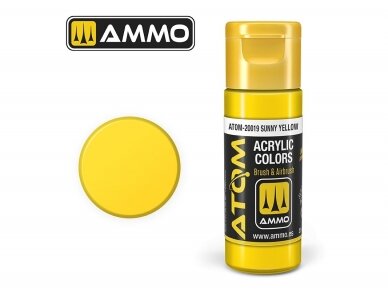 AMMO MIG - ATOM Акриловые Sunny Yellow, 20ml, 20019 AMMO MIG - ATOM Акриловые Sunny Yellow, 20ml, 20019
