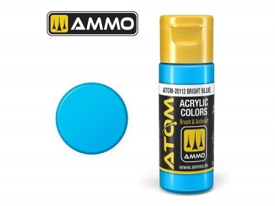 AMMO MIG - ATOM Akriliniai dažai Bright Blue, 20ml, 20112 AMMO MIG - ATOM Akriliniai dažai Bright Blue, 20ml, 20112