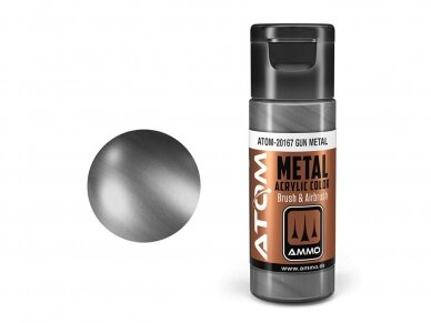 AMMO MIG - ATOM Akrila krāsas METALLIC Gun Metal, 20ml, 20167 1