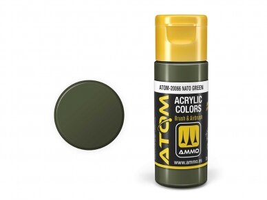 AMMO MIG - ATOM Akrila krāsas NATO Green, 20ml, 20066 1