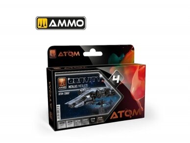 AMMO MIG - ATOM Набор акриловых красок Gravity 4 - Metallic, 20807
