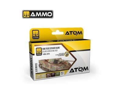 AMMO MIG - ATOM Akrüül värvikomplekt King Tiger Exterior colors, 20726 AMMO MIG - ATOM Akrüül värvikomplekt King Tiger Exterior colors, 20726