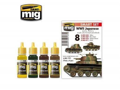 AMMO MIG - Acrylic paint set WW II JAPANESE AFV EARLY COLORS, 7137