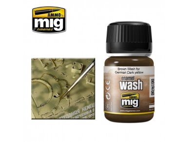 AMMO MIG - BROWN WASH FOR GERMAN DARK YELLOW, 35ml, 1000