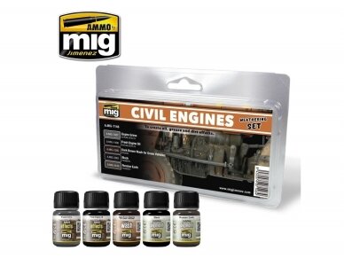 AMMO MIG - Sendinimo rinkinys CIVIL ENGINES WEATHERING SET, 7146