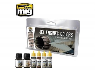 AMMO MIG - JET ENGINES COLORS AND WEATHERING SET, 7445