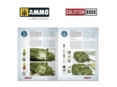 AMMO MIG - How to Paint 4BO Green Vehicles Solution Book Multilingual, 6600 3