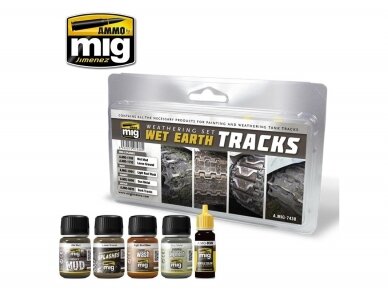 AMMO MIG - Weathering set WET EARTH TRACKS, 7438