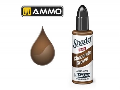 AMMO MIG - MATT SHADER paint Chocolate Brown, 10 ml, 0756 AMMO MIG - MATT SHADER paint Chocolate Brown, 10 ml, 0756