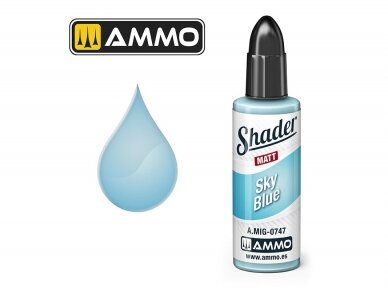 AMMO MIG - MATT SHADER krāsas Sky Blue, 10 ml, 0747 AMMO MIG - MATT SHADER krāsas Sky Blue, 10 ml, 0747