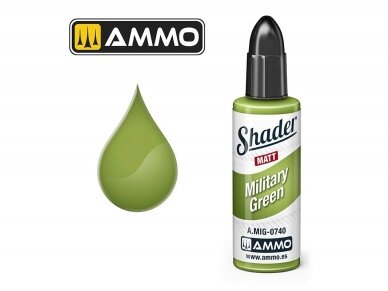 AMMO MIG - MATT SHADER krāsas Military Green, 10 ml, 0740 AMMO MIG - MATT SHADER krāsas Military Green, 10 ml, 0740