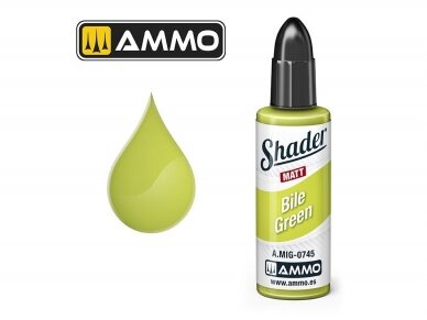 AMMO MIG - MATT SHADER dažai Bile Green, 10 ml, 0745 AMMO MIG - MATT SHADER dažai Bile Green, 10 ml, 0745