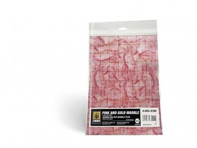 AMMO MIG - Pink and Gold Marble. Square die-cut marble tiles 8786 1